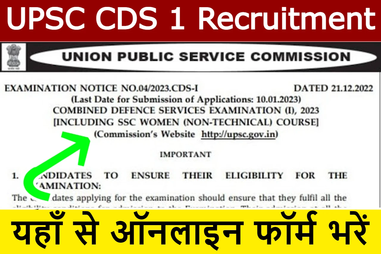 UPSC CDS 1 Recruitment 2023 
